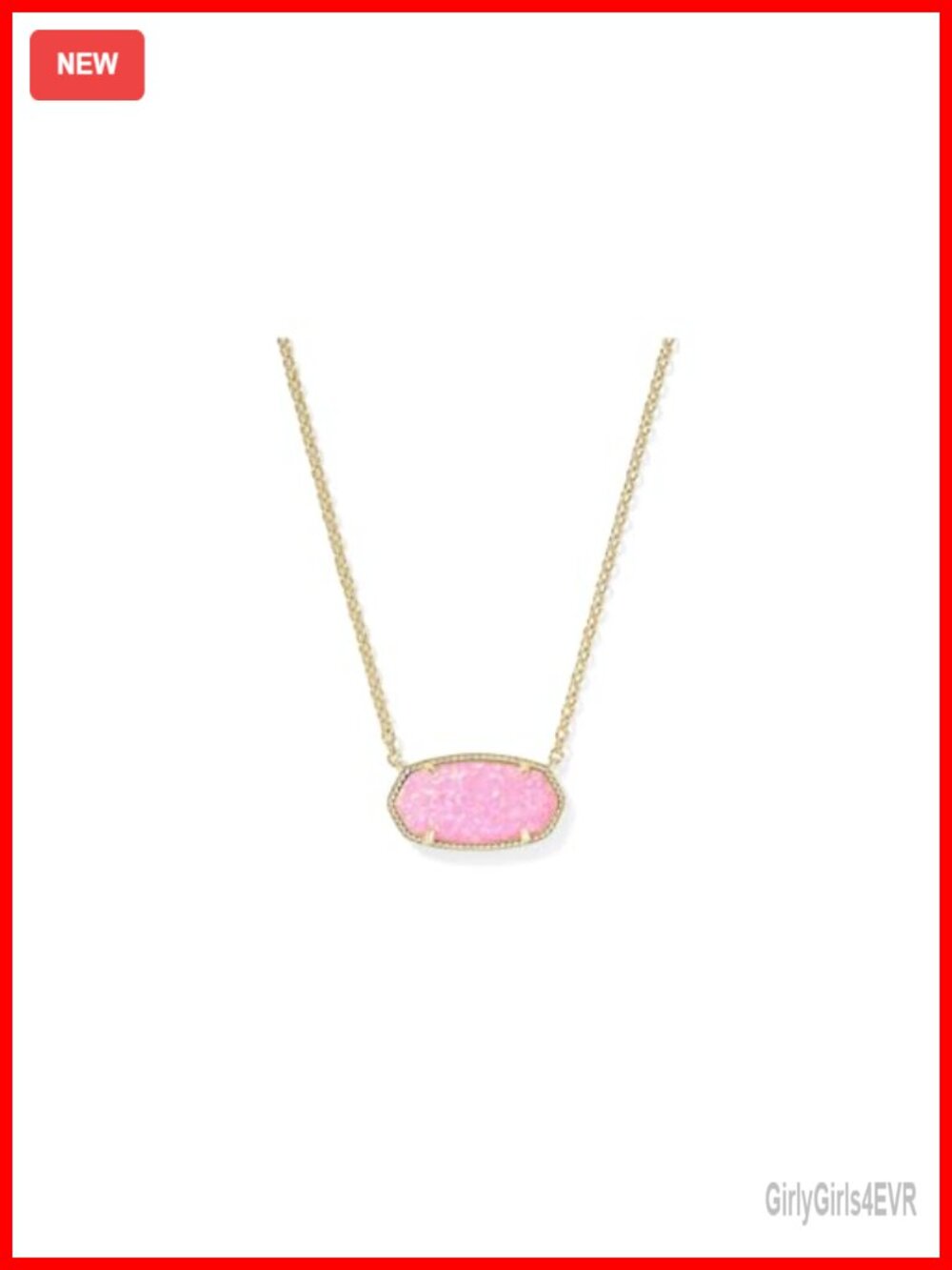 Elisa Statement Pendant Necklace Brass Lobster Clasp Cable Chain